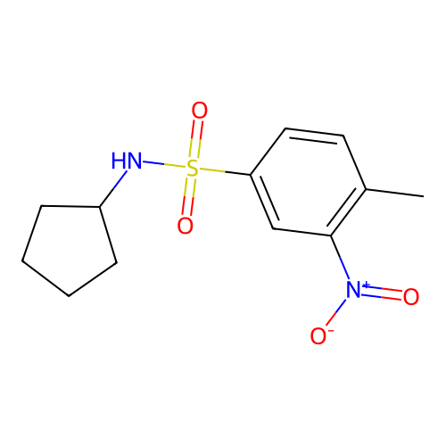 N-cyclopentyl-4-methyl-3-nitrobenzenesulfonamide structure