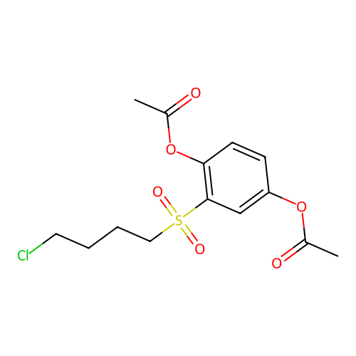 2-[(4-Chlorobutyl)sulfonyl]benzene-1,4-diyl diacetate structure