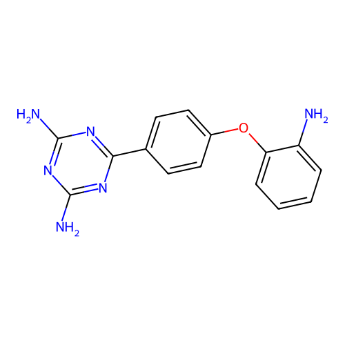 6-[4-(2-Aminophenoxy)phenyl]-1,3,5-triazine-2,4-diamine structure