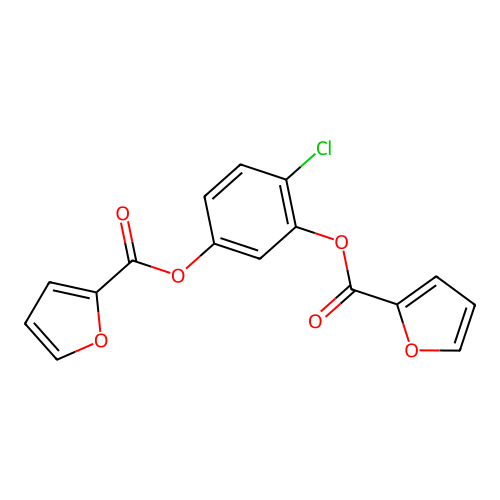 Furane-2-carboxylic acid, (2-chloro-5-furanoyloxy)phenyl ester structure