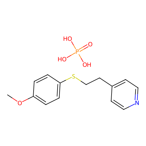 4-[2-(4-Methoxyphenyl)sulfanylethyl]pyridine;phosphoric acid structure