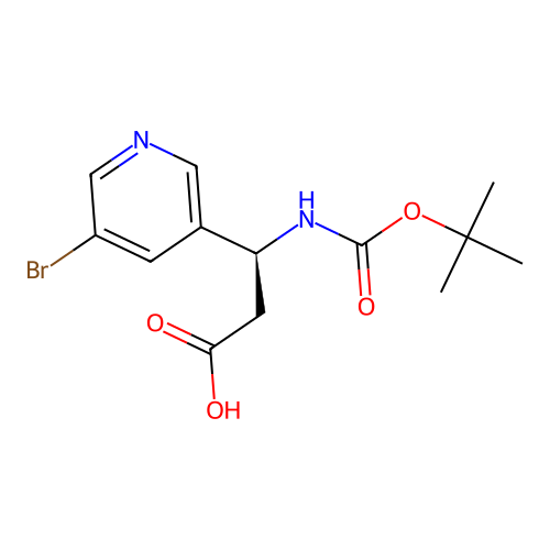 (3S)-3-(5-bromopyridin-3-yl)-3-{[(tert-butoxy)carbonyl]amino}propanoic acid structure