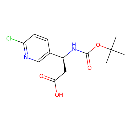 (3S)-3-{[(tert-butoxy)carbonyl]amino}-3-(6-chloropyridin-3-yl)propanoic acid structure