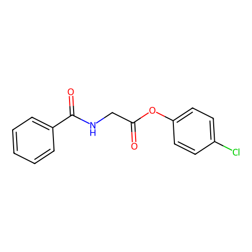 4-Chlorophenyl (benzoylamino)acetate structure