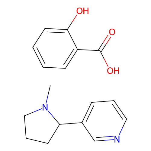 2-Hydroxybenzoic acid;3-(1-methylpyrrolidin-2-yl)pyridine structure
