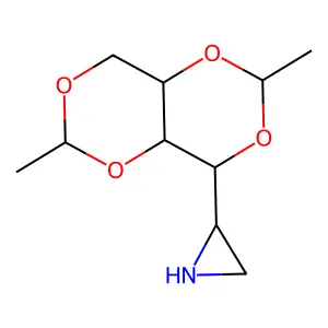 2-(2,6-Dimethyltetrahydro(1,3)dioxino(5,4-d)(1,3)dioxin-4-yl)aziridine structure