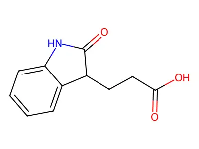 3-(2-oxo-2,3-dihydro-1H-indol-3-yl)propanoic acid structure