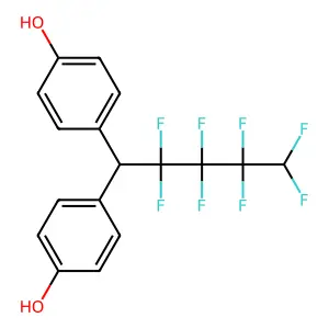 4-[2,2,3,3,4,4,5,5-Octafluoro-1-(4-hydroxyphenyl)pentyl]phenol structure