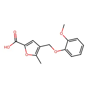 4-(2-Methoxy-phenoxymethyl)-5-methyl-furan-2-carboxylic acid structure