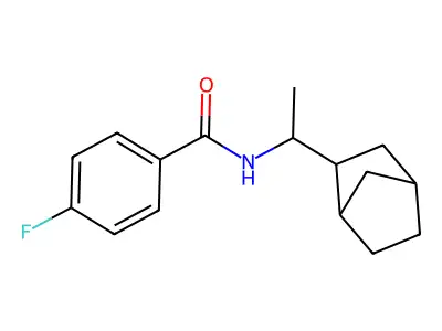 N-[1-(2-bicyclo[2.2.1]heptanyl)ethyl]-4-fluorobenzamide structure