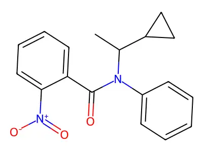 N-(1-cyclopropylethyl)-2-nitro-N-phenylbenzamide structure