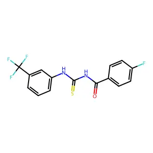 4-fluoro-N-((3-(trifluoromethyl)phenyl)carbamothioyl)benzamide structure
