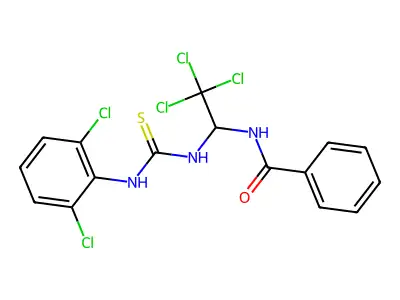 N-(2,2,2-Trichloro-1-(((2,6-dichloroanilino)carbothioyl)amino)ethyl)benzamide structure