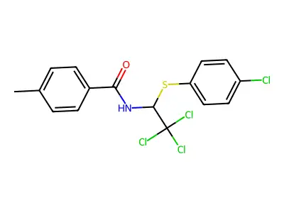 Benzamide, 4-methyl-N-[2,2,2-trichloro-1-[(4-chlorophenyl)thio]ethyl]- structure