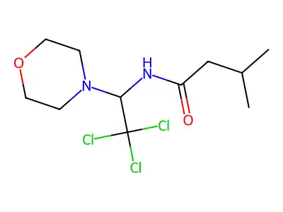 3-methyl-N-[2,2,2-trichloro-1-(morpholin-4-yl)ethyl]butanamide structure
