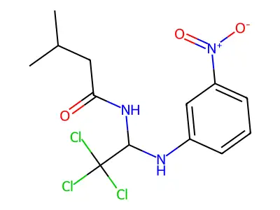 3-methyl-N-[2,2,2-trichloro-1-(3-nitroanilino)ethyl]butanamide structure