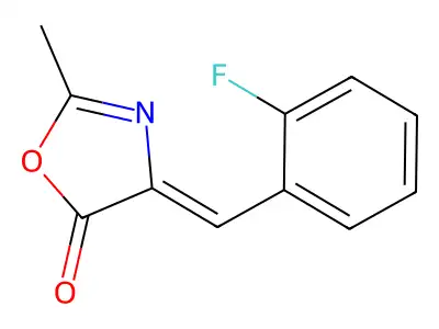 4-[(2-fluorophenyl)methylene]-2-methyl-5(4H)-Oxazolone structure
