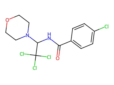 4-chloro-N-(2,2,2-trichloro-1-morpholin-4-ylethyl)benzamide structure