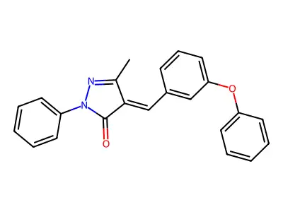 3-Methyl-1-phenyl-4-((3-phenoxyphenyl)methylene)-2-pyrazolin-5-one structure