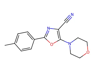 2-(4-Methylphenyl)-5-morpholin-4-yl-1,3-oxazole-4-carbonitrile structure