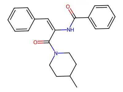 N-[(1E)-3-(4-methylpiperidin-1-yl)-3-oxo-1-phenylprop-1-en-2-yl]benzamide structure