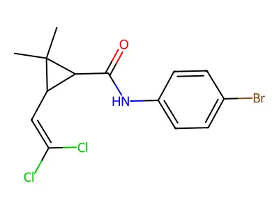 N-(4-bromophenyl)-3-(2,2-dichloroethenyl)-2,2-dimethylcyclopropane-1-carboxamide structure