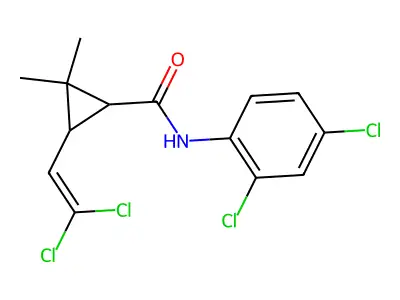 N-(2,4-dichlorophenyl)-3-(2,2-dichlorovinyl)-2,2-dimethylcyclopropanecarboxamide structure