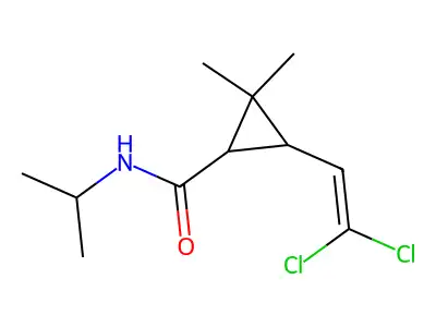 3-(2,2-dichloroethenyl)-2,2-dimethyl-N-(propan-2-yl)cyclopropanecarboxamide structure