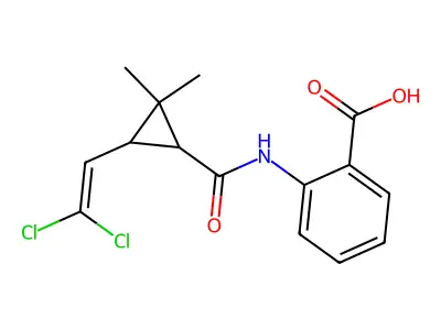 2-({[3-(2,2-Dichloroethenyl)-2,2-dimethylcyclopropyl]carbonyl}amino)benzoic acid structure