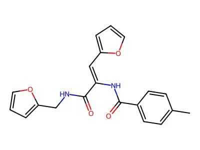 N-{2-Furan-2-yl-1-[(furan-2-ylmethyl)-carbamoyl]-vinyl}-4-methyl-benzamide structure
