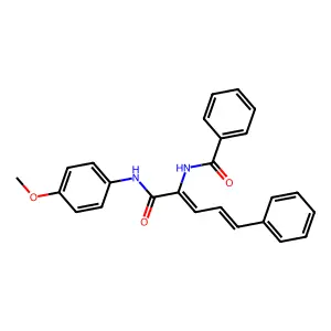 N-{(2Z,4E)-1-[(4-methoxyphenyl)amino]-1-oxo-5-phenylpenta-2,4-dien-2-yl}benzamide structure