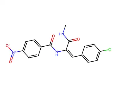N-{2-(4-chlorophenyl)-1-[(methylamino)carbonyl]vinyl}-4-nitrobenzamide structure