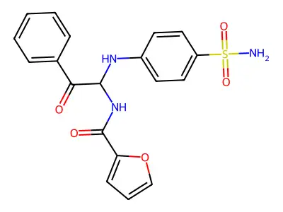 N-{2-oxo-2-phenyl-1-[(4-sulfamoylphenyl)amino]ethyl}furan-2-carboxamide structure