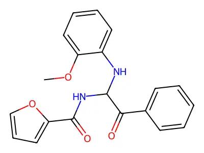 N-{1-[(2-methoxyphenyl)amino]-2-oxo-2-phenylethyl}furan-2-carboxamide structure