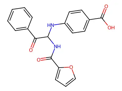 4-((1-(Furan-2-carboxamido)-2-oxo-2-phenylethyl)amino)benzoic acid structure