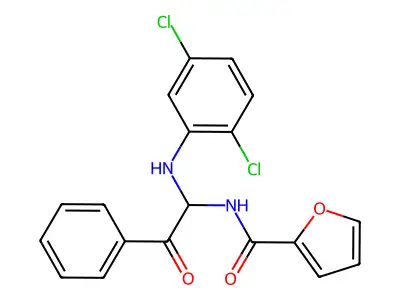 N-{1-[(2,5-dichlorophenyl)amino]-2-oxo-2-phenylethyl}furan-2-carboxamide structure