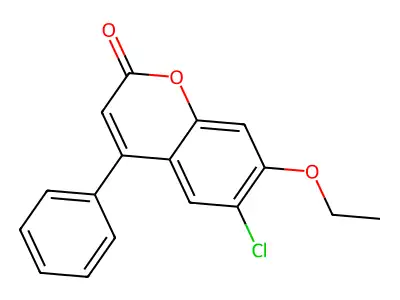 6-chloro-7-ethoxy-4-phenyl-2H-chromen-2-one structure