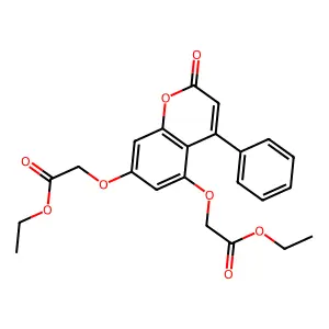 Ethyl 2-[5-(2-ethoxy-2-oxoethoxy)-2-oxo-4-phenylchromen-7-yl]oxyacetate structure