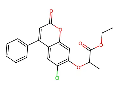 ethyl 2-[(6-chloro-2-oxo-4-phenyl-2H-chromen-7-yl)oxy]propanoate structure