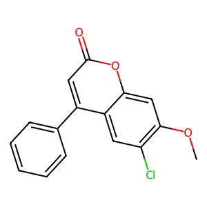 6-chloro-7-methoxy-4-phenyl-2H-chromen-2-one structure