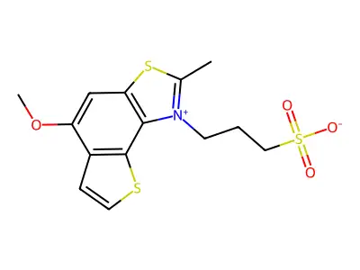 8-Methoxy-4-methyl-3-(3-sulfonatopropyl)-5,12-dithia-3-azatricyclo[7.3.0.0,2,6]dodeca-1,3,6,8,10-pentaen-3-ium structure