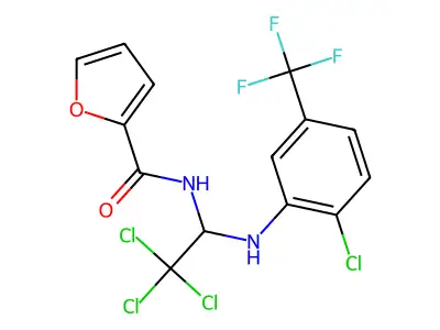 N-{2,2,2-trichloro-1-[2-chloro-5-(trifluoromethyl)anilino]ethyl}-2-furamide structure
