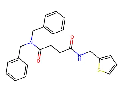 N~1~,N~1~-dibenzyl-N~4~-(2-thienylmethyl)succinamide structure