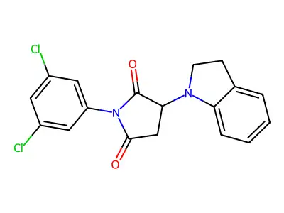 1-(3,5-dichlorophenyl)-3-(2,3-dihydro-1H-indol-1-yl)dihydro-1H-pyrrole-2,5-dione structure