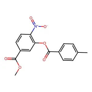 Methyl 3-((4-methylbenzoyl)oxy)-4-nitrobenzenecarboxylate structure