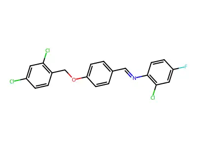 2-Chloro-N-((4-((2,4-dichlorobenzyl)oxy)phenyl)methylene)-4-fluoroaniline structure