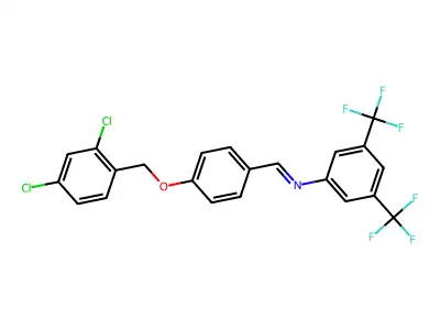 N-((4-((2,4-Dichlorobenzyl)oxy)phenyl)methylene)-3,5-bis(trifluoromethyl)aniline structure
