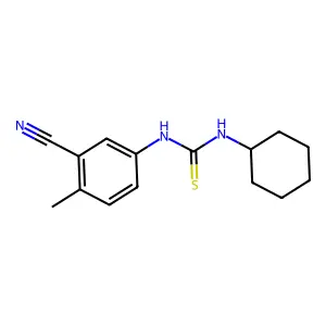 N-(3-cyano-4-methylphenyl)-N'-cyclohexylthiourea structure