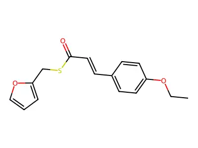S-(furan-2-ylmethyl) 3-(4-ethoxyphenyl)prop-2-enethioate structure