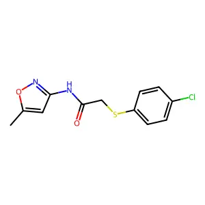 2-[(4-chlorophenyl)sulfanyl]-N-(5-methyl-1,2-oxazol-3-yl)acetamide structure